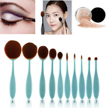 Pink Green 10pcss Tooth Brush Shape Oval Makeup Brush Set MULTIPURPOSE Professional Foundation Powder Brush Kit LL4 ILML