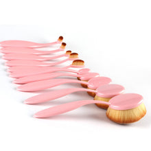 Pink Green 10pcss Tooth Brush Shape Oval Makeup Brush Set MULTIPURPOSE Professional Foundation Powder Brush Kit LL4 ILML