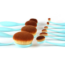 Pink Green 10pcss Tooth Brush Shape Oval Makeup Brush Set MULTIPURPOSE Professional Foundation Powder Brush Kit LL4 ILML