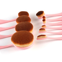 Pink Green 10pcss Tooth Brush Shape Oval Makeup Brush Set MULTIPURPOSE Professional Foundation Powder Brush Kit LL4 ILML