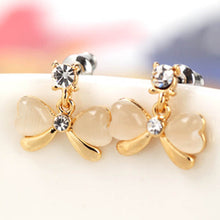 South Korea Jewelry Butterfly Earrings Pink Jewelry Earrings Alloy Opal Rhinstone Stud Ear S1 ILML