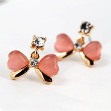 South Korea Jewelry Butterfly Earrings Pink Jewelry Earrings Alloy Opal Rhinstone Stud Ear S1 ILML