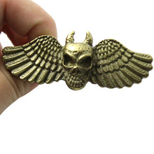 The Demon Skull Double Finger Ring Bronze Angel Wings Ring Bling jewelry ILML