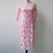 White/Black/Pink/Red Party Dress Elegant Floral Lace Crochet Women Dresses LL4 ILML