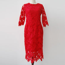 White/Black/Pink/Red Party Dress Elegant Floral Lace Crochet Women Dresses LL4 ILML