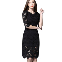 White/Black/Pink/Red Party Dress Elegant Floral Lace Crochet Women Dresses LL4 ILML