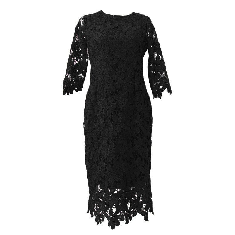 White/Black/Pink/Red Party Dress Elegant Floral Lace Crochet Women Dresses LL4 ILML