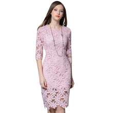 White/Black/Pink/Red Party Dress Elegant Floral Lace Crochet Women Dresses LL4 ILML