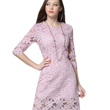 White/Black/Pink/Red Party Dress Elegant Floral Lace Crochet Women Dresses LL4 ILML