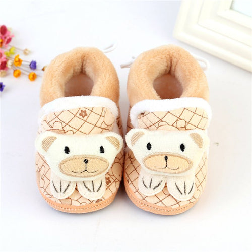 Baby Snow Boots Toddler shoes Baby Girl Shoes Knitted Cartoon Bear Infant born Baby Shoes Footwear LL4 ILML