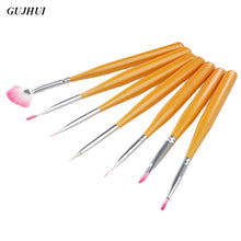 7PCS GUJHUI Nail makeup brushes Professional Art Nail Cleaner Design Painting Dotting Pens Brush Nails make up brushes tools ILML