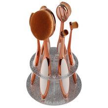 Acrylic Makeup Brush Holder Stand Drying Brush Cosmetic Shelf Rack Toothbrush 6 Hole Oval Makeup Brush Organizer  ILML