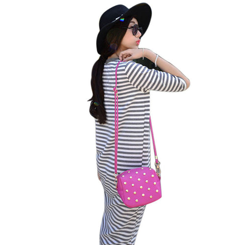 Amazing Women Cute Cy Colors Messenger Bags Rivet Shoulder Bag Leather Crossbod Flap ILML