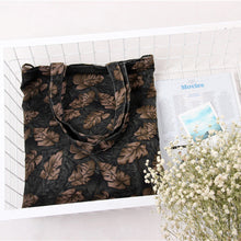 Leaves Printing Linen Tote Casual Shoulder Bag Women Shopping Bag shoulder Bags Large Capacity Daily Use Hbags ILML