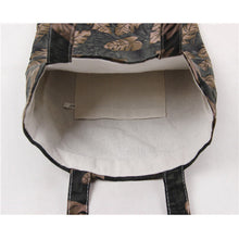 Leaves Printing Linen Tote Casual Shoulder Bag Women Shopping Bag shoulder Bags Large Capacity Daily Use Hbags ILML