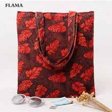 Leaves Printing Linen Tote Casual Shoulder Bag Women Shopping Bag shoulder Bags Large Capacity Daily Use Hbags ILML