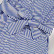 Sexy Dress Choker Neck Side Slit Off Shoulder Long Shirt Dress Vertical Striped Dress With Belt Bow Button Dresses ILML
