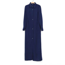 Tunic Button V-Neck Split Dress Women Long Sleeve Party Maxi Beach Dresses Unique Vestidos ILML