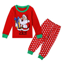2pcss Kids Christmas Gift Clothing Set Cotton Long Sleeve Children Santa Print Suit Clothes Sets 2-7Years ILML