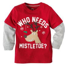 Cute Baby Boys Girl Long Sleeve Cotton Striped T shirts Children T-shirt Kids Infant Clothing Christmas Gifts ILML