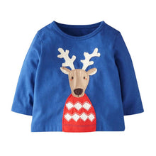 Cute Baby Boys Girl Long Sleeve Cotton Striped T shirts Children T-shirt Kids Infant Clothing Christmas Gifts ILML