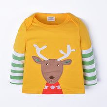Cute Baby Boys Girl Long Sleeve Cotton Striped T shirts Children T-shirt Kids Infant Clothing Christmas Gifts ILML