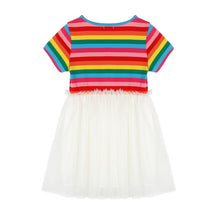 BOBORA Kids Baby Girl Toddler Rainbow Striped Tutu Dresses Girls Top Party Dress Outfit Clothes ILML