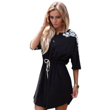 BOHO Women's Casual Short Shirt Dress Belted Short Sleeve V-Neck Beach Dresses ILML