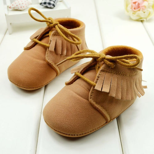 Baby Boys Girls First Walkers Shoes Brown and Pink Color Soft Bottom Toddler Boots 3 Sizes ILML