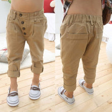 Baby Kids Boys Retro Clothes Khaki Casual Pants Straight Trousers 2-7Y Children Capris  ILML