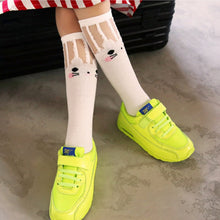 Baby Kids High Knee Socks School Cartoon Cat Lace Solid Stockings Leg Warmer For Girls Y2 ILML