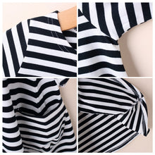 Baby  Mom Family Matching Outfits Dress Women Kids Pajamas Stripe Three Quater Sleeve Mother and Child Clothing ILML