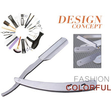 Barber Tool Straight Edge Razors Blade Stainless Steel Folding Shaving Knife ILML