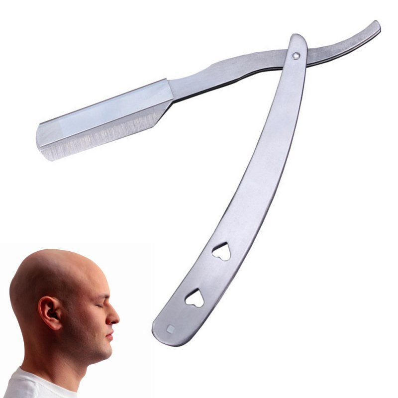 Barber Tool Straight Edge Razors Blade Stainless Steel Folding Shaving Knife ILML