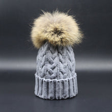 Beautiful VersatileWomen Crochet Hat Fur Wool Knit Beanie Raccoon Warm Cap ILML