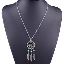 Best Sold Unique Design Retro Jewelry Dream Catcher Leaves Pendant Bohemian ethnic romantic Faddish Special long Chain Necklace ILML