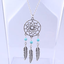Best Sold Unique Design Retro Jewelry Dream Catcher Leaves Pendant Bohemian ethnic romantic Faddish Special long Chain Necklace ILML