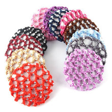 Best s Beautiful Bun Cover Snood Hair Net Ballet Dance Skating Crochet with Diamond ILML