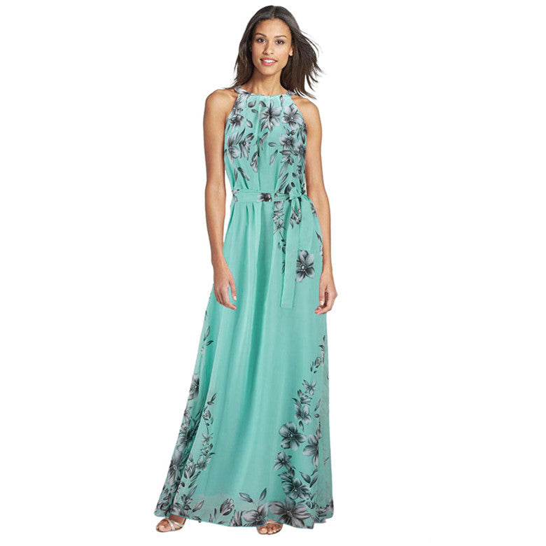 Big Size Flora Printing Maxi Dresses Long Chiffon Sundresses Women Style Girl Boheminan Dress Y4 ILML