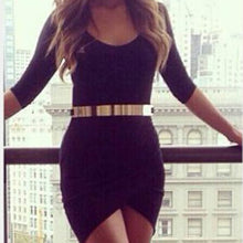 Black Women Irregular Bodycon Clubwear Nightclub Cocktail Mini Dress  ILML