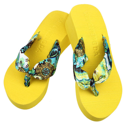 Bohemia Women Flip Flops Platform Wedges Women Sals woman Flip Slippers Beach Platform Slippers Shoes ILML