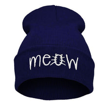 MEOW Cap Casual Hip-Hop Hats Knitted Wool Skullies Beanie Hat Warm Soft Hat for Women Men ILML