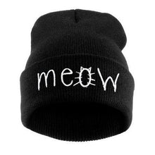 MEOW Cap Casual Hip-Hop Hats Knitted Wool Skullies Beanie Hat Warm Soft Hat for Women Men ILML