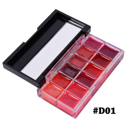 Brand 12 Colors Style Lip Gloss Long Lasting Moisturizer Makeup Nutritiouatte Lipgloss Lips Tint Pigment Palette Makeup ILML