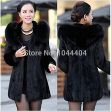 Brand Luxury Women Rabbit Fur Coat Fox Fur Collar Hooded Long Jacket Parka ILML