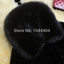 Brand Luxury Women Rabbit Fur Coat Fox Fur Collar Hooded Long Jacket Parka ILML
