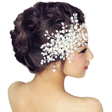 Bridal Wedding Hair Accessories Pearl Flower Tiara De Noiva Headpiece Crystal Headband For Bride Women Girl ILML