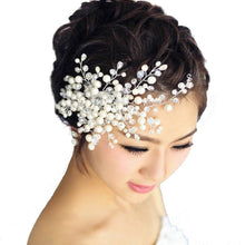 Bridal Wedding Hair Accessories Pearl Flower Tiara De Noiva Headpiece Crystal Headband For Bride Women Girl ILML