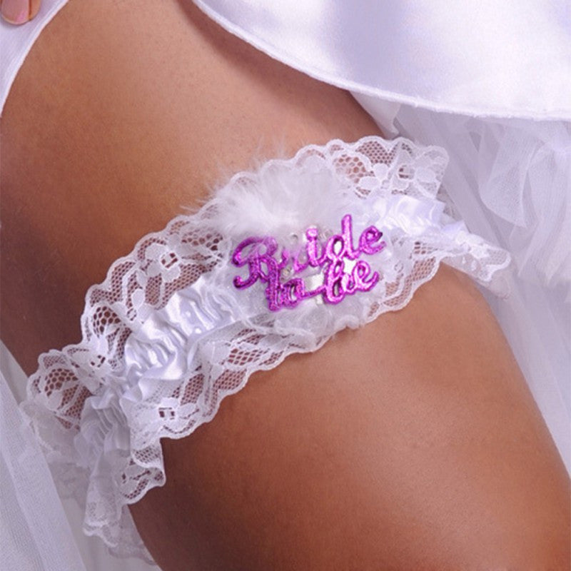 Bride To Be White Lace Garter Hen Night Party Bachelorette Bridal Shower Y1 ILML