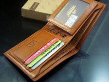 Brown Billfold Coffee Leather Wallet Credit Card Men Purse Clutch Bifold ILML